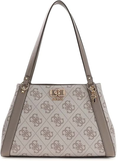 GUESS schoudertas Karnilla Logo Girlfriend Carryall Dark Taupe Logo