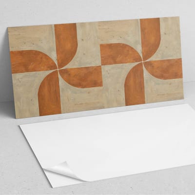 Coloray Wandpanelen Zelfklevend - Geometrie met bogen PVC Wandpaneel - 100 cm x 50 cm - Oranje Wandbekleding Zelfklevend - 1 stuk - Texturen Wandpanelen Zelfklevend - Keuken Wandpanelen - Wandpanelen Badkamer