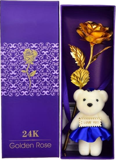 Bovista Gouden Roos 24k - Valentijn Cadeautje Voor Haar - Valentijn Cadeautje Voor Hem - Cadeautje Vrouw