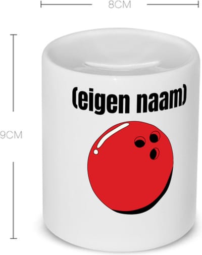 Akyol - bowlingbal met eigen naam Spaarpot - Bowlen - bowlers - sport - verjaardagscadeau - klein cadeautje - kado - gift - geschenk - verrassing - 350 ML inhoud