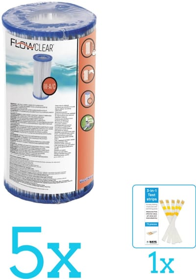 Bestway - Flowclear - Filtercartridge Type III - Volumebundel - Filter - 5-delig