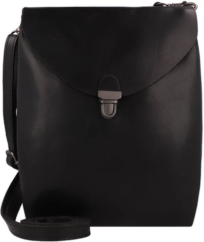 HAROLD'S Leren Schoudertas Fold Handbag Clutch Up Black Zwart