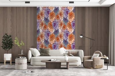 Behang - Fotobehang Patroon - Bloem - Art Nouveau - Breedte 200 cm x hoogte 300 cm