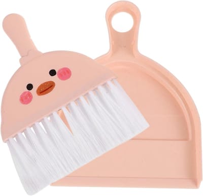 Handige Schoonmaakset - Mini Stoffer Blik - Kleine Klusjes - Ergonomisch Handvat - Compact Formaat - Roze