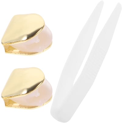 Dailygoods- Tandcap Gouden - 2 Stuks - Messing - Voor Feestjes