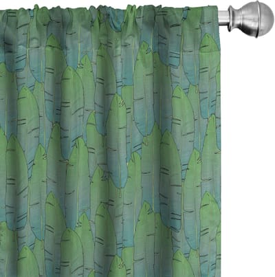 ABAKUHAUS – Botanische Voorhangen – Exotische palmblaadjes – 2x75x245 cm – varen groen
