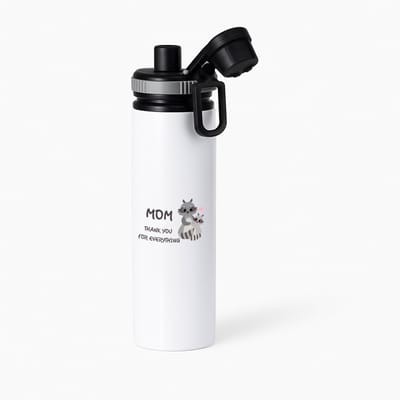 Hacebo® - Mama cadeau waterfles met draaidop grijs - Mama - Moeder cadeau - met opdruk - mama - Verjaardag - Mama cadeautjes - Moederdag cadeau - verjaardag - liefste Mama - Leuk kado om te geven - water fles - 850ML