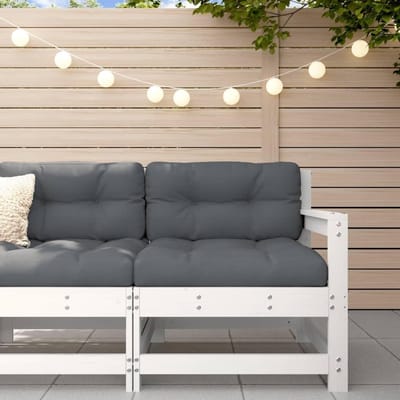 Hoekbank Hout - Tuinmeubel Set - Buiten Zitten - Modulair Ontwerp - 72.5 x 31.5 x 12.5 cm - Wit