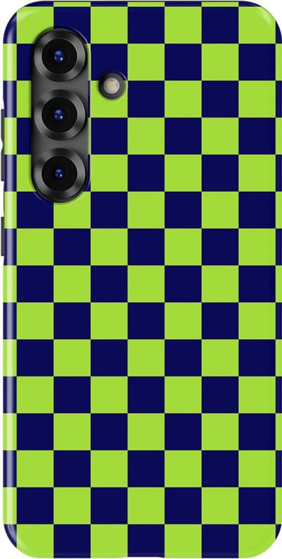 Design Hoesje Samsung Galaxy S25 FE | Geschikt Voor Mag | Tiny Squares Checkered Print | Backcover Samsung Galaxy S25 FE Acid Grid