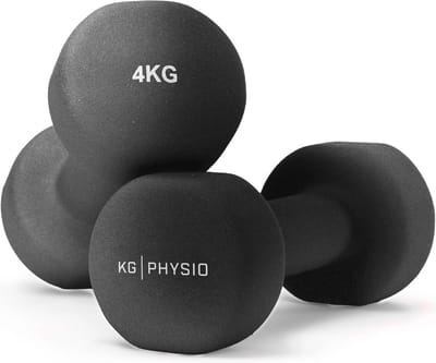 SnelShoppen - Neopreen Dumbbells Set van 2 met A3 Posters Inclusief - 1-10kg Gewichten voor Thuis Fitness - Full-Body Training voor Mannen en Vrouwen