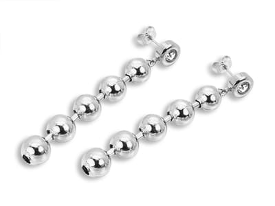 Amanto Oorbellen Dhalia - 316L Staal - Bolletjes - 8x45mm