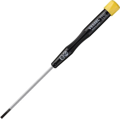 Precisie Schroevendraaier - Kleine Schroevendraaier - Elektronische Werkzaamheden - Draaibare Dop - 2.5x75mm - Zwart