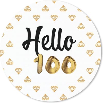 Muismat rond 20x20 cm - Mousepad Jubileum - 100 Jaar - Diamand - Ronde muismatten