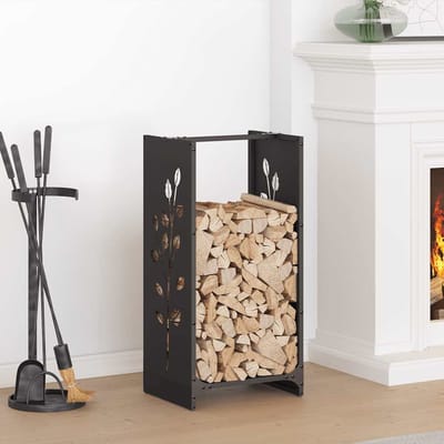 vidaXL - Brandhoutrek - 40x30x80 - cm - koudgewalst - staal - zwart