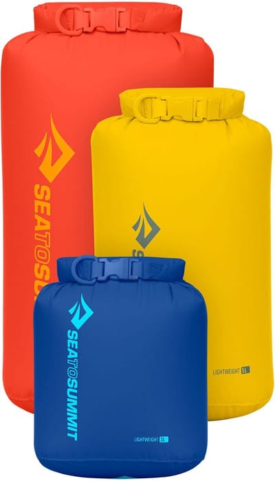 Sea to Summit pakzak Lightweight Dry Bag Set 3, 5, 8L Surf The Web, Sulphur, Spicy Orange rood