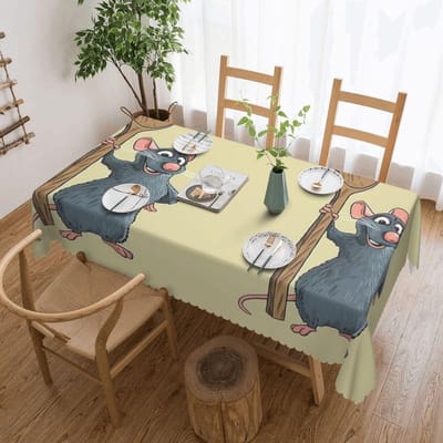 Remy Ratatouille Pak Aangepaste Rechthoekige Tafelkleed Waterdichte Tafelhoes voor Eetgelegenheden Tafelkleed 137x183cm
