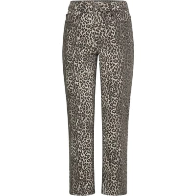 ICHI - IHZIGGY LEOPARD RAVEN PA - Dames - Relaxed fit jeans