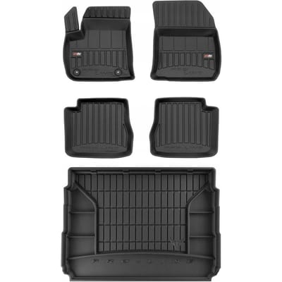 FROGUM PROLINE 3D Set - Rubberen Automatten + Kofferbakmat - Geschikt voor CITROEN e-C4 EV (vanaf 2020) - Bovenste laadvloer - Zwart