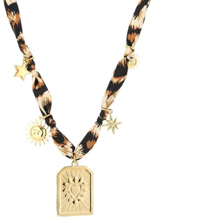 Bijoutheek Collier Bandana Stof Lichtpuntjes Goud