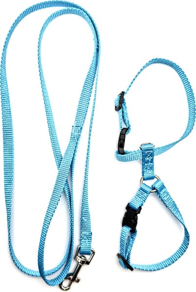 Somstyle Konijnen Tuigje met Lijn - 120 CM - Riem - Looplijn met Harnas - Blauw