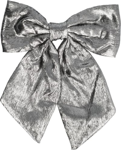 Haarsoires Haarspeld Patentspeld 8cm - Strik 15cm – Glitter Stof – Hand Made – Grijs - Haarspelden voor Dames - Haarklem - Haarclip - Haaraccessoires - Hair Clip - Decoratieve Haaraccessoire