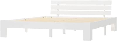Massief Houten Bedframe - Ledikant Bed Frame - Moderne Slaapkamer - Stevig Grenenhout - 180x200 cm - Wit