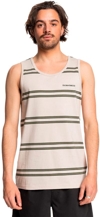 Dc Shoes Portside Stripe Mouwloos T-shirt Beige XS Man