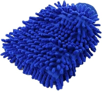 Autowashandschoenen - Dubbelzijdig - Auto Reinigen - Krasvrij Wassen - 15 x 22 cm - Blauw