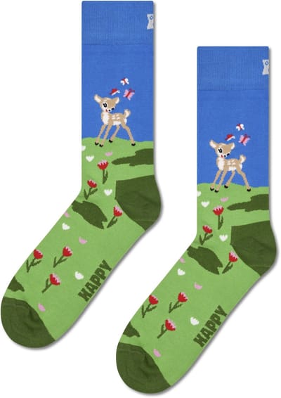 Happy Socks Deer Sock - unisex sokken - groen - Unisex - Maat: 36 - 40