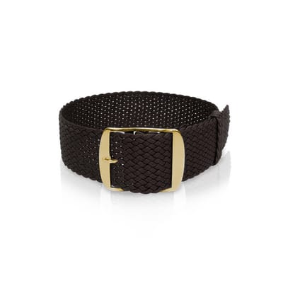Zwarte nylon band, 18 mm, gele sluiting