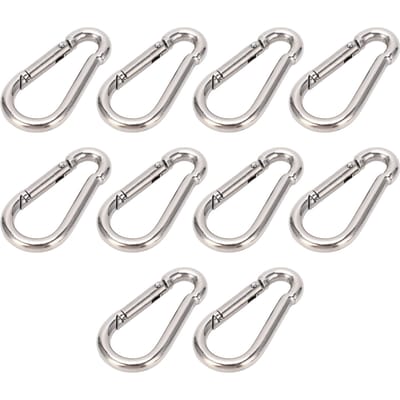10 Pcs Mousqueton Clip Crochet à Ressort Robuste Maillon Rapide Acier Inoxydable 304 pour Mangeoires à Oiseaux 4MM 5MM