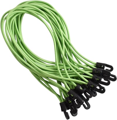 Robuuste elastische touwen met haken van 26 cm voor kamperen, fietsen en outdoor activiteiten, ideaal voor het bevestigen van zeilen en tenten