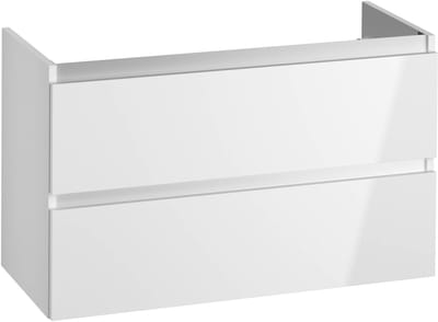 Saqu Gaia wastafelonderkast 100x45x60cm glans wit – witte greeplijst