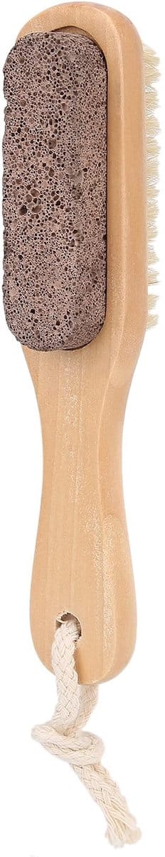 JHUBERS- Voetscrub Dubbelzijdig - Voetborstel - Puimsteen - Eeltverwijderaar - Voetverzorging - 18 cm Lengte