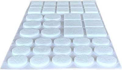 FSW-Products - Premium Zelfklevende Viltjes - 42 Stuks - Meubelvilt - Vloerbeschermers - Antikras Vilt - Stoelviltjes - Plakvilt voor Ronde en Vierkante Stoelpoten - Wit