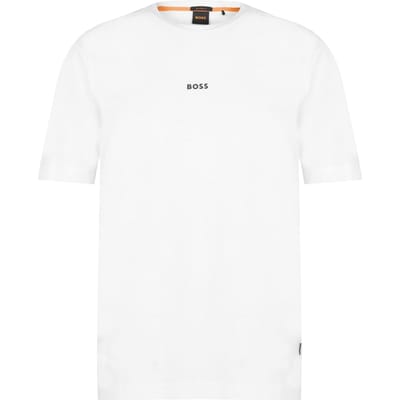 Boss Oversized T-shirt voor heren met Tchup-logo (Wit)
