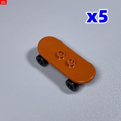 5 stuks/partij MOC Bakstenen Speler Skateboard met Trolley Wielen Bouwstenen passend bij 42511&2496 Speelgoed cadeaus