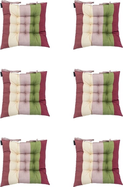 Madison - Zitkussen - Universeel - 6 stuks - 46 x 46 cm - Vivero Bordeaux - Tuin - Toscane