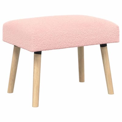 vidaXL - Bank - Effen - Roze - 60 - x - 40 - x - 45 - cm - Bouclé