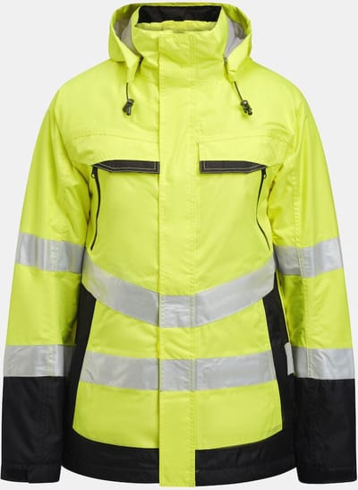 Jobman 1383 Hi-Vis Lined Jacket 65138362 - Geel/Zwart - M