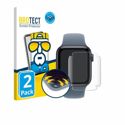 BROTECT - Screenprotector voor Apple Watch SE 3 (40 mm) - Folie Beschermfolie transparant volledig dekking - 2 Stuks