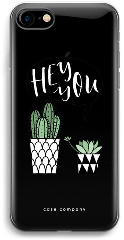 Case Company® - Hoesje geschikt voor iPhone 7 hoesje - Hey you cactus - Soft Cover Telefoonhoesje - Bescherming aan alle Kanten en Schermrand