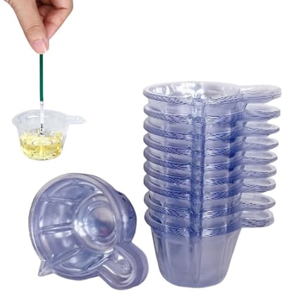 Dailygoody - Kunststof transparante maatbeker - Epoxy mengbeker - Handzaam en veilig - Transparant - Harsdispenser - Perfect voor knutselen en hobbypr
