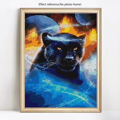 5D bricolage diamant broderie Animal loup plein rond strass diamant peinture point de croix 20X30CM black