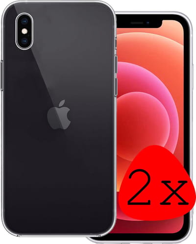 Hoes Geschikt voor iPhone X Hoesje Siliconen Back Cover Case - Hoesje Geschikt voor iPhone X Hoes Cover Hoesje - Transparant - 2 Stuks
