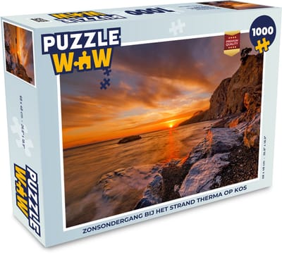 Puzzel Zonsondergang bij het strand Therma op Kos - Legpuzzel - Puzzel 1000 stukjes volwassenen
