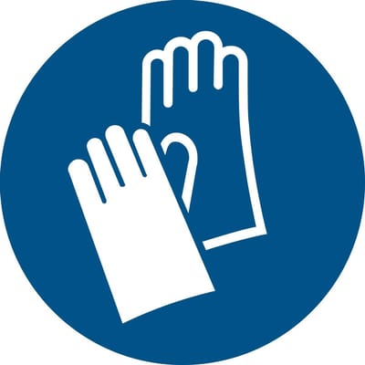 Pictogram bordje Veiligheidshandschoenen verplicht | Ø 100 mm - verpakt per 2 stuks