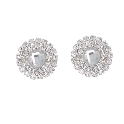 Clip oorbellen- Strass- zilverkleur- geen gaatje- Charme Bijoux
