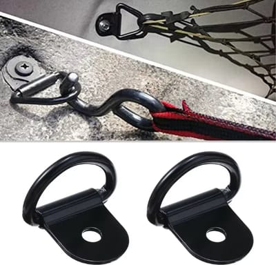 TLVX 2 stuks Sterke Trekring Zwart 20x36mm – Vastzetankers – Sjorring - Ring Anker met Schroefgat 4,5mm – Montage beugels - Pull Haak – Spanners - Muuranker - RVS – Auto – Boot – Vrachtwagen – Aanhanger - Huis – Tuin - Bouw – Doek – Touw vastbinden