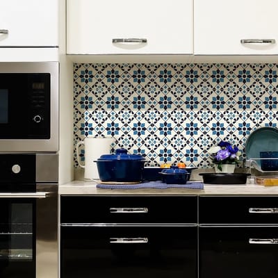 Zelfklevende tegelmuurstickers voor keuken en badkamer - 24 Rosalina Azulejo tegelstickers - 24 stickers 10x10cm